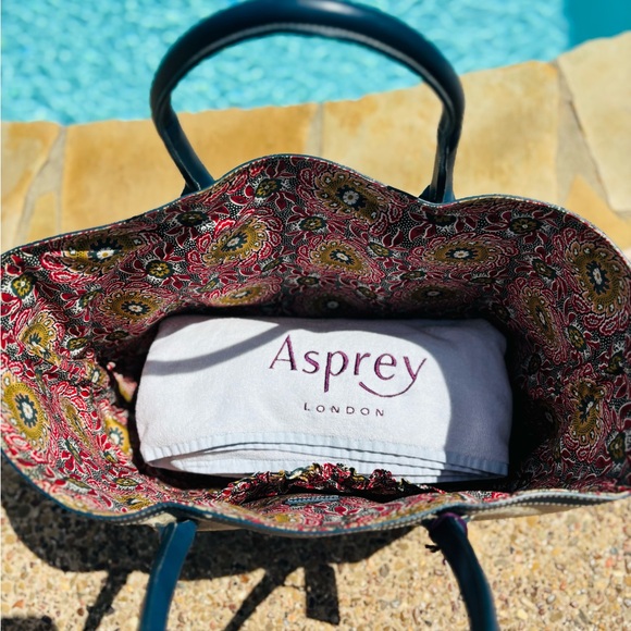 Asprey Cream and Blue Tote Bag - Picture 6 of 11
